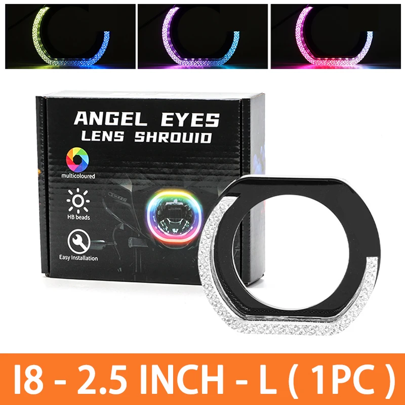 ตัวเลือกสินค้า ไฟหน้า LED ขนาดใหญ่ 2.5/3 นิ้ว พร้อมวงแหวน RGB ควบคุมผ่านแอพ