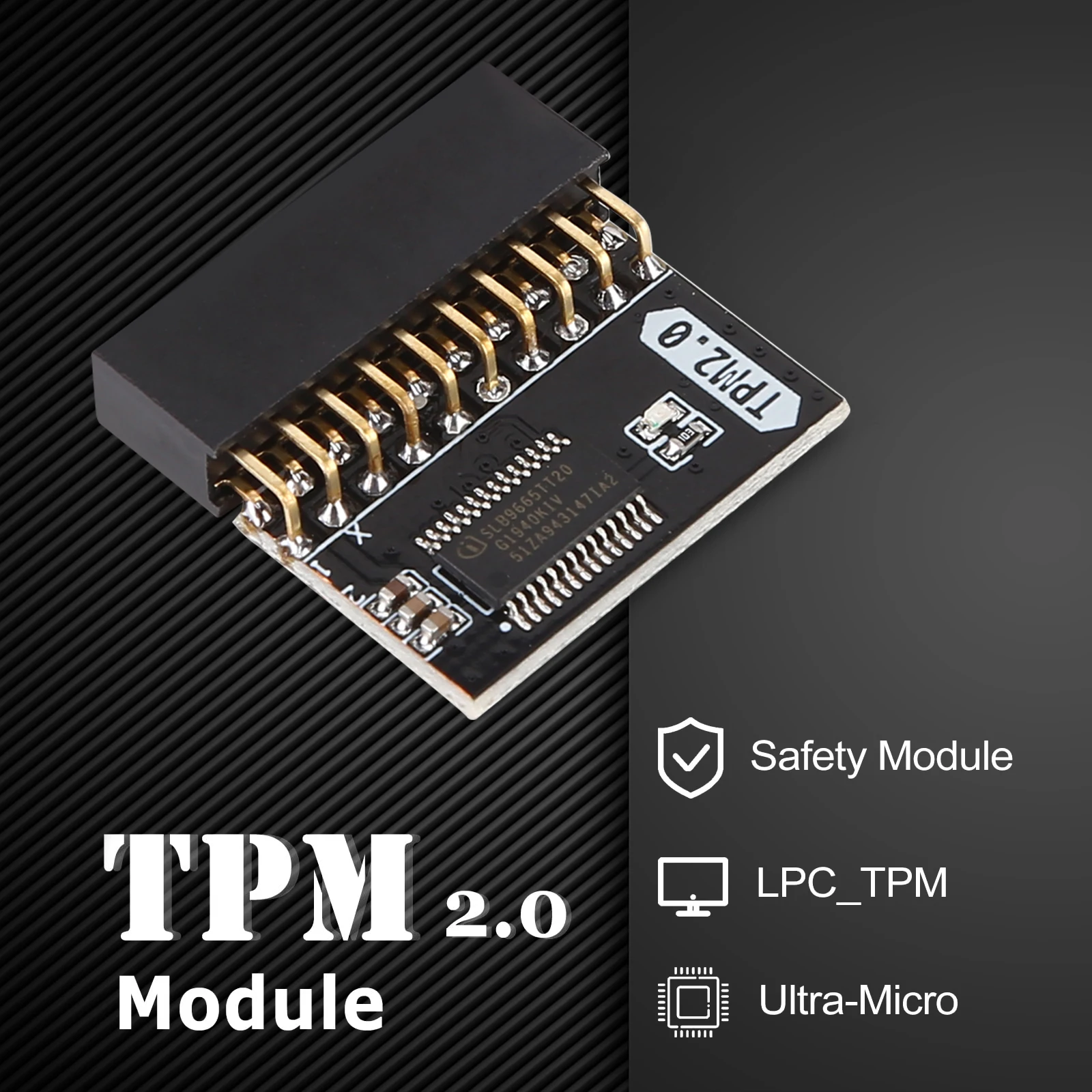 TPM 2.0 Encrypted Security Module 20 Pin Mainboard Card TPM2.0 Module for ASUS Gigabyte Motherboard For Windows 11 System