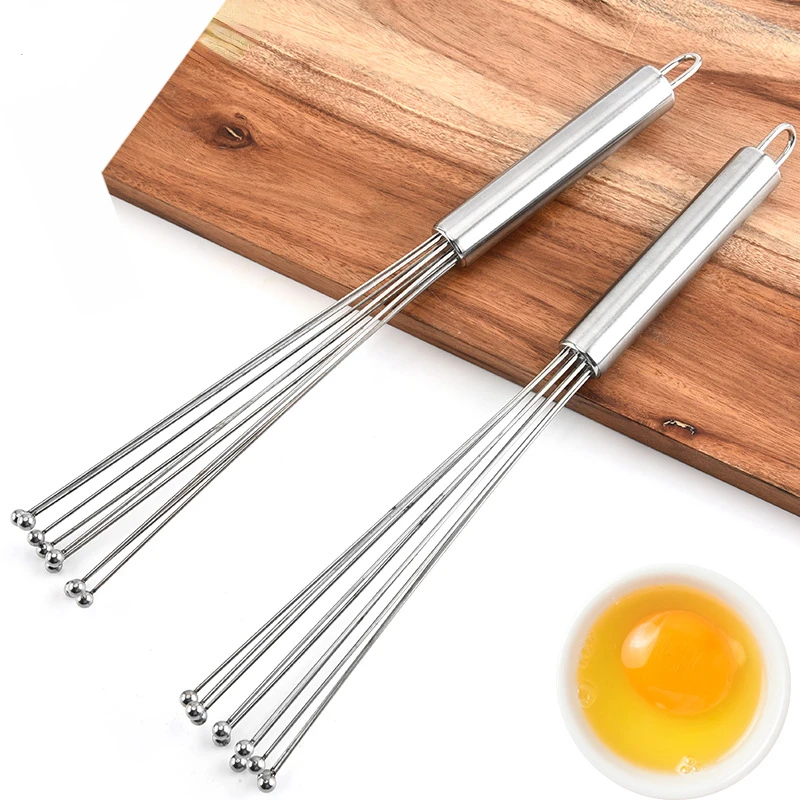 Stainless Steel Ball Whisk Wire Egg Whisk Kitchen Whisks for Cooking Blending Whisking Beating