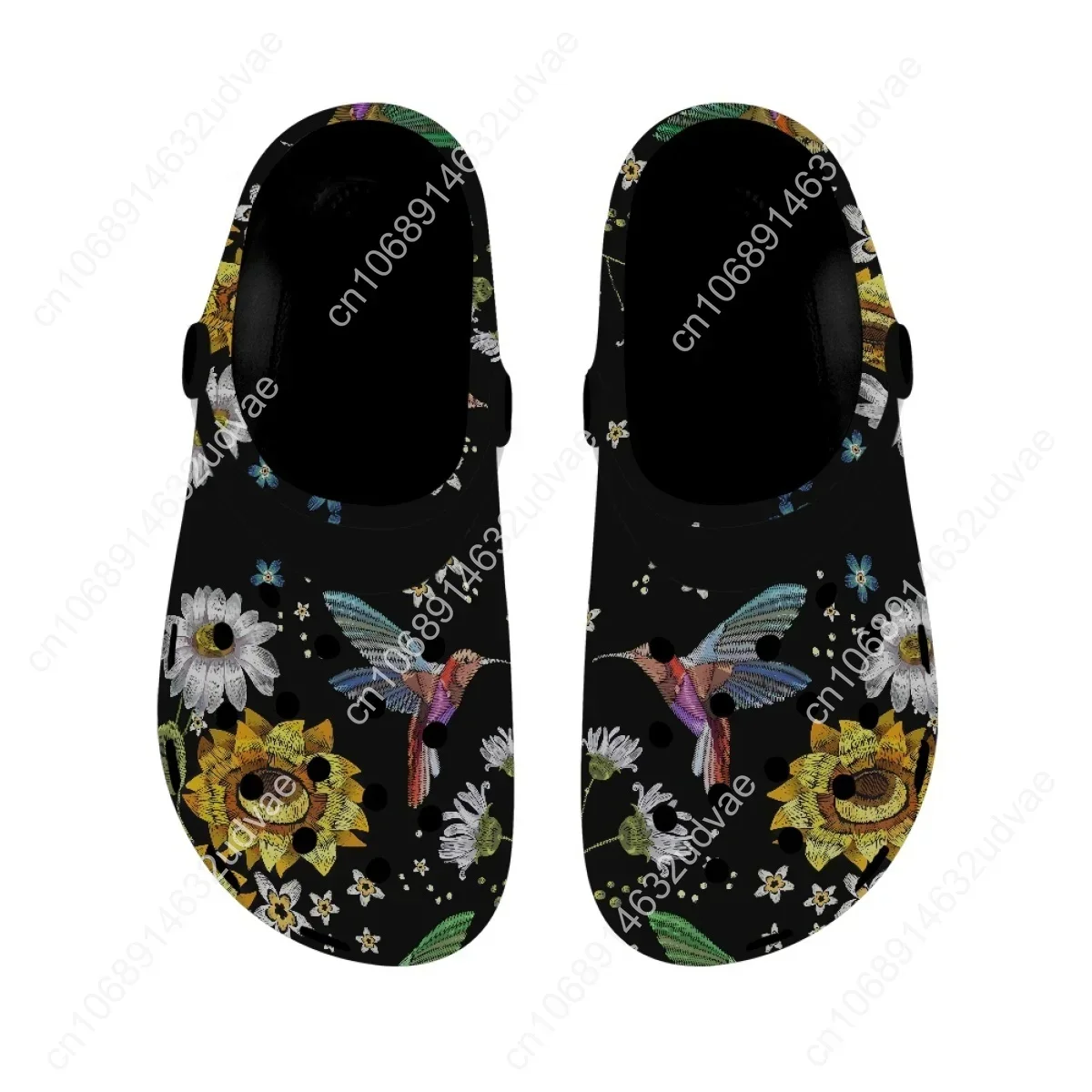 Hummingbird Floral Style Summer Outdoor Sandals Breathable Lightweight Girls Garden Shoes Water Bathroom Slippers For Girls 2023