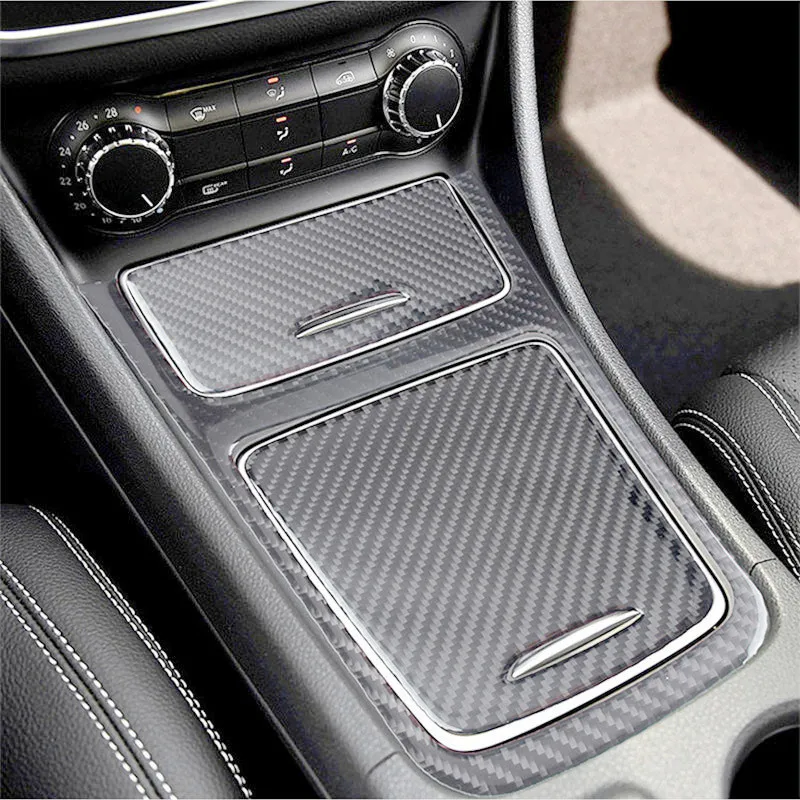 BLACK STITCHING GEAR SURROUND LEATHER SKIN COVER FITS MERCEDES W114 W115 