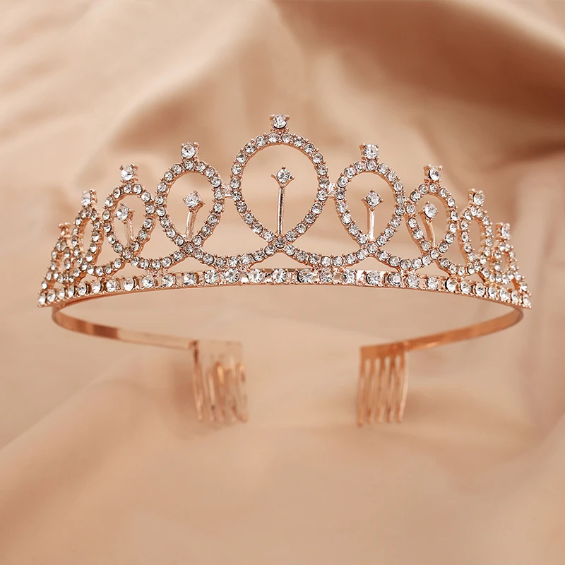 Princess Crystal Crown Birthday Hair Headwear Female Party Bride Headgear Wedding Dress Hair Accessory hair accessory,hair headdress,bridal headwear