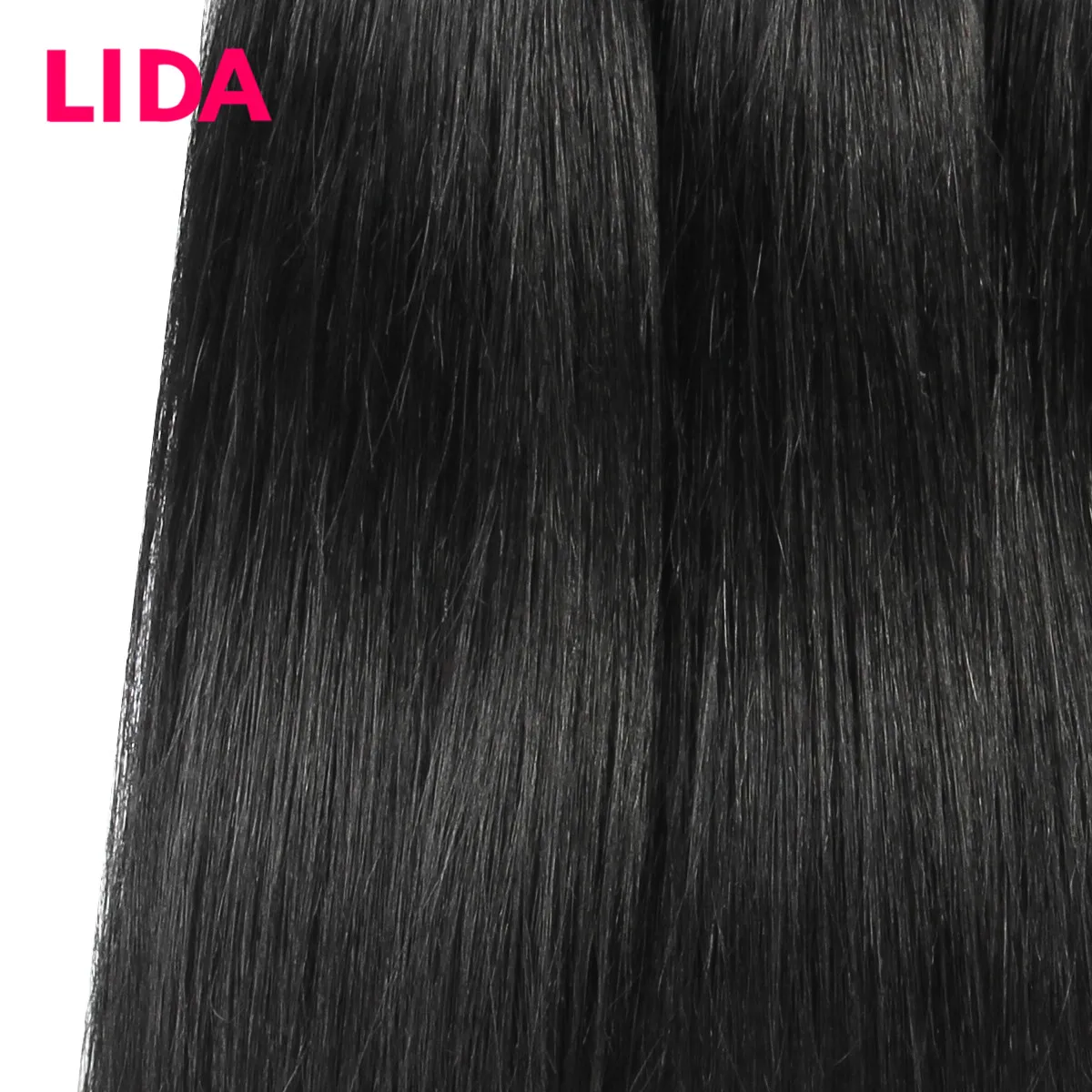 Human Hair Bundles Black Color Straight Human Hair Non-Remy Chinese Double Weft Weaving One Bundle Deal