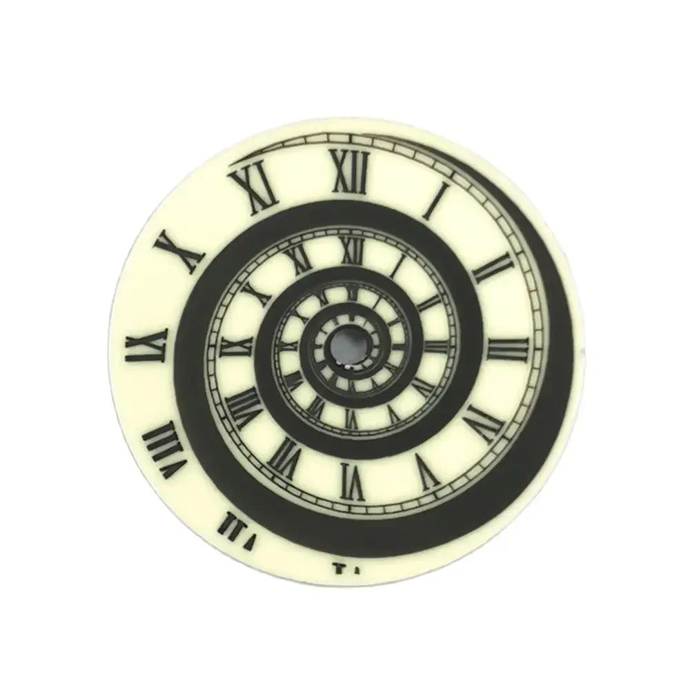 Green Luminous Roman Scale Spiral Pattern Watch Dial - 28.5MM