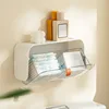Wall-mounted Compartment Cosmetic Storage Box, Cosmetics Makeup Remover Cotton Swab Pad Storage Box, Bathroom Finishing Box 3