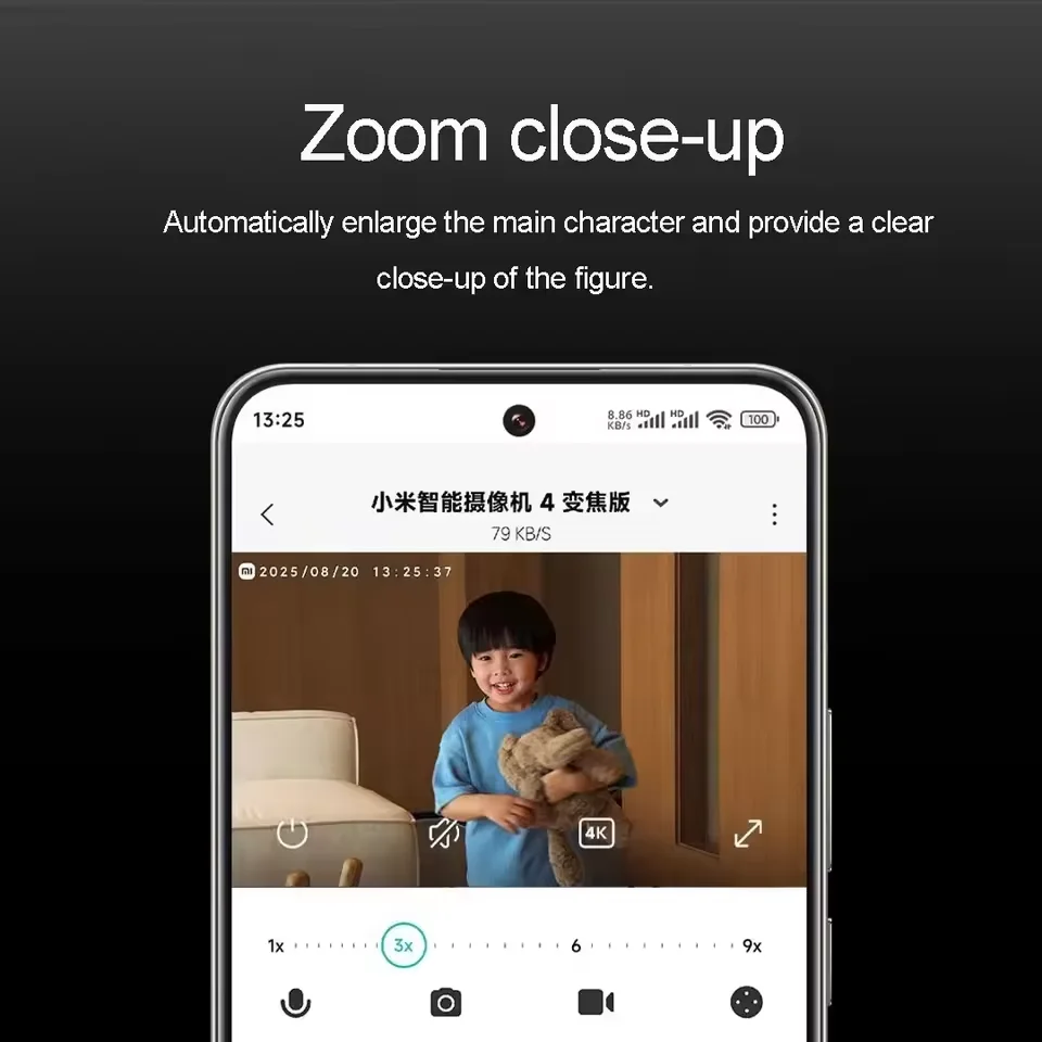 NUOVA Telecamera Intelligente Xiaomi 4 Edizione Zoom 9X con Riconoscimento Facciale AI, Controllo Gestuale, Chiamata Vocale Bidirezionale per App Mi Home CN - immagine 4