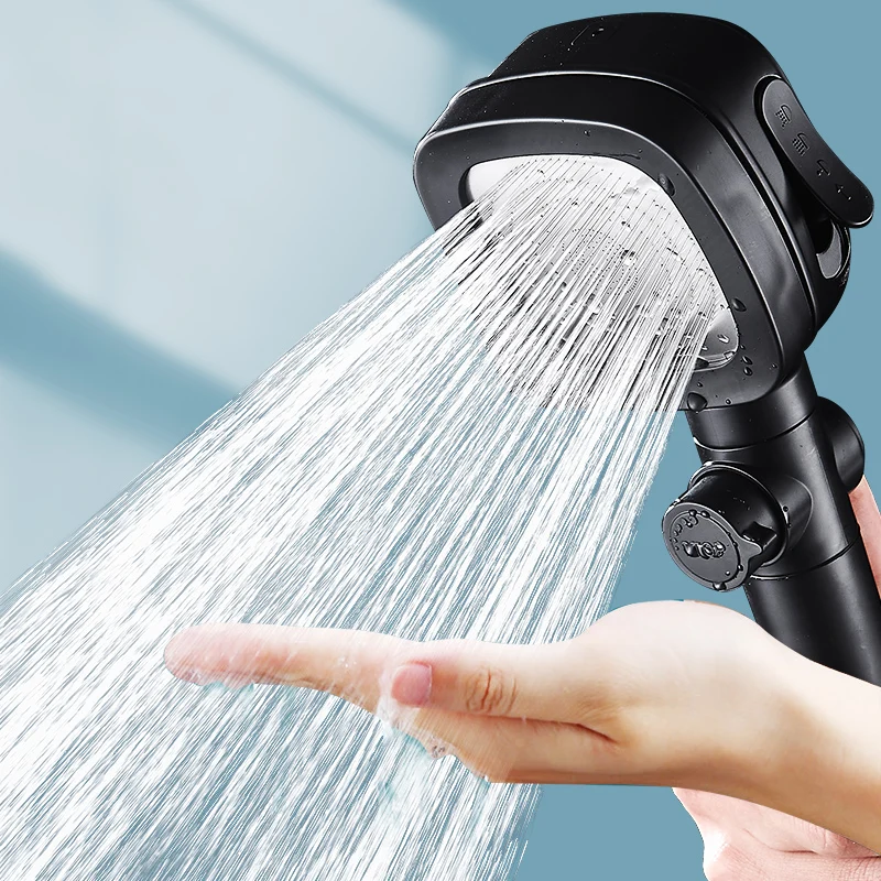 

High Pressure Adjustable 4 Function Shower Head With One Key To Stop Water Saving Hand Hold Spray Nozzle Bathroom Accessories