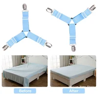 4Pcs/lot Bed Sheet Fasteners Holder Gadgets for Bed Sheet Organizer Mattress Cover Clip For Home Elastic Straps Adjustable Clips 5