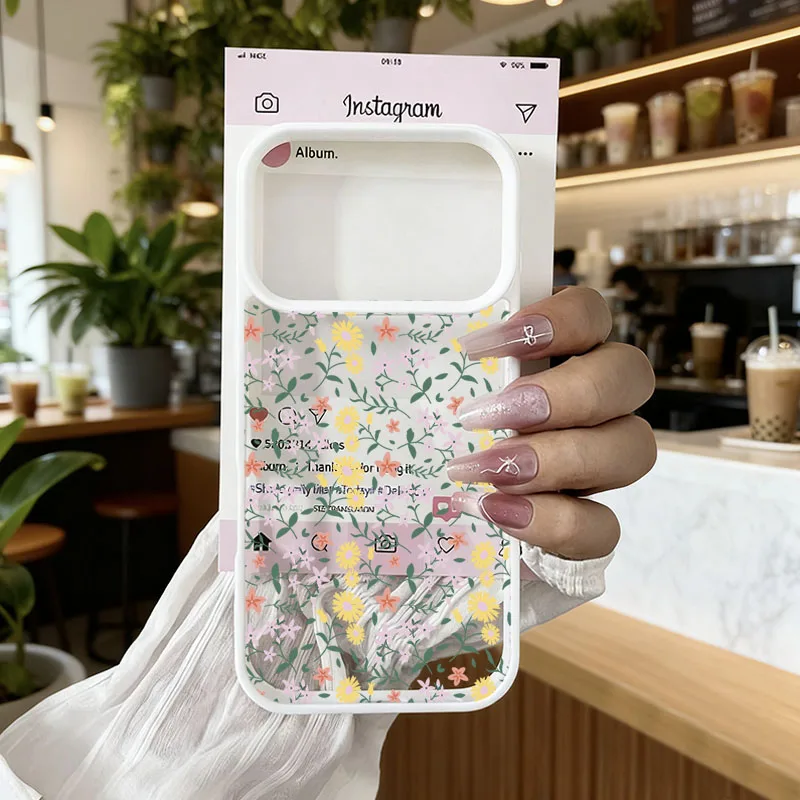 Floral Pink White Clear Shockproof Phone Case – Transparent Hard Cover