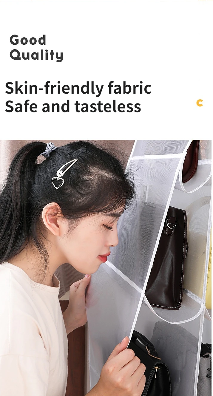 Description Picture 4 of itemBag Storage Bag Closet Door Back Hanging Bag Backpack Handbag Organizers Dustproof Household Dormitory Shelf Storage Accessories