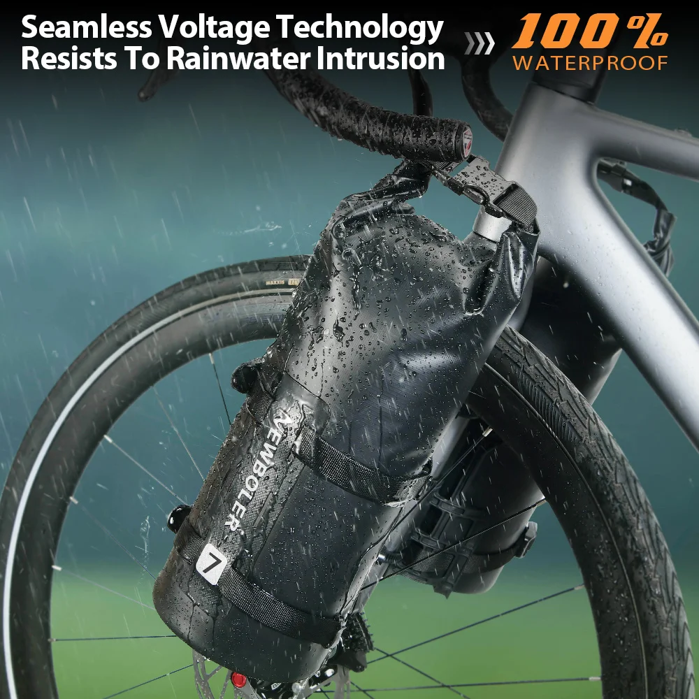 NEWBOLER Tragbare wasserdichte Fahrradgabeltasche 3L 7L Tragbare Fahrradtasche Elektroroller-Tasche Fahrrad-Fronttasche Fahrradgabeltasche – Detail 5