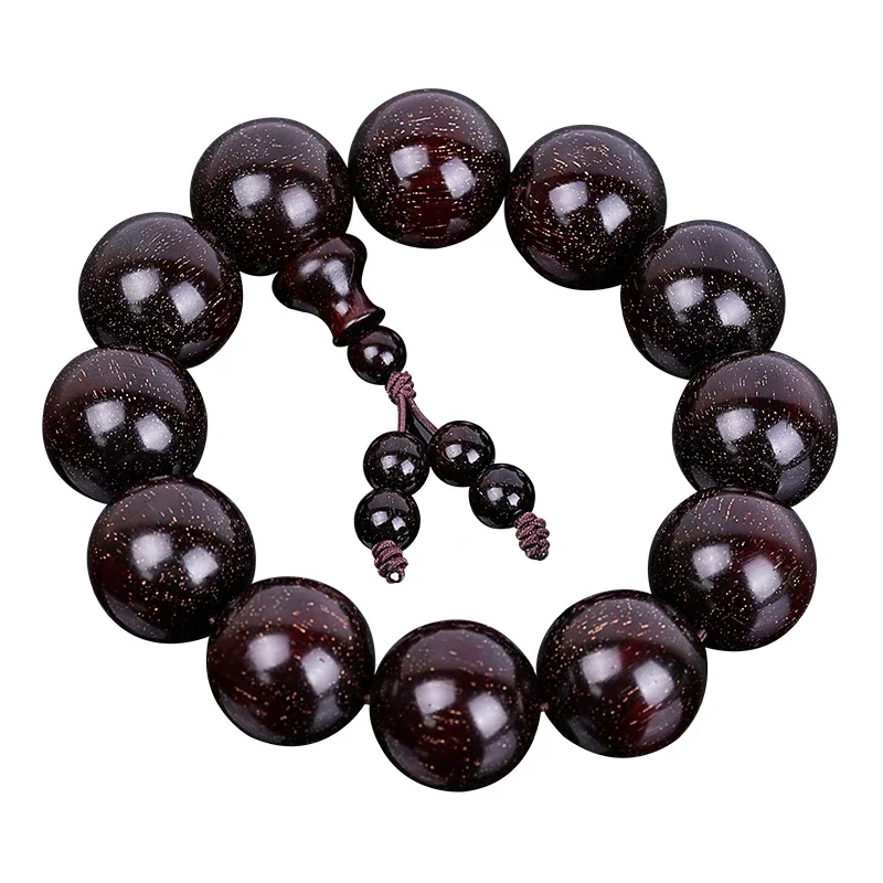 

Pterocarpus Santalinus Bracelet Golden Spots 2.0 Beads Rosewood 108 Bracelet Wooden Jewelry Handheld Prayer Beads