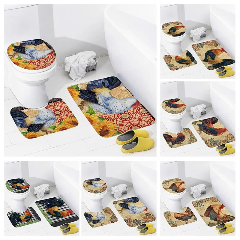 

Non slip shower mat bathroom carpet shower beach style decoration water absorbing bathtub carpet toilet cover decoration cover
