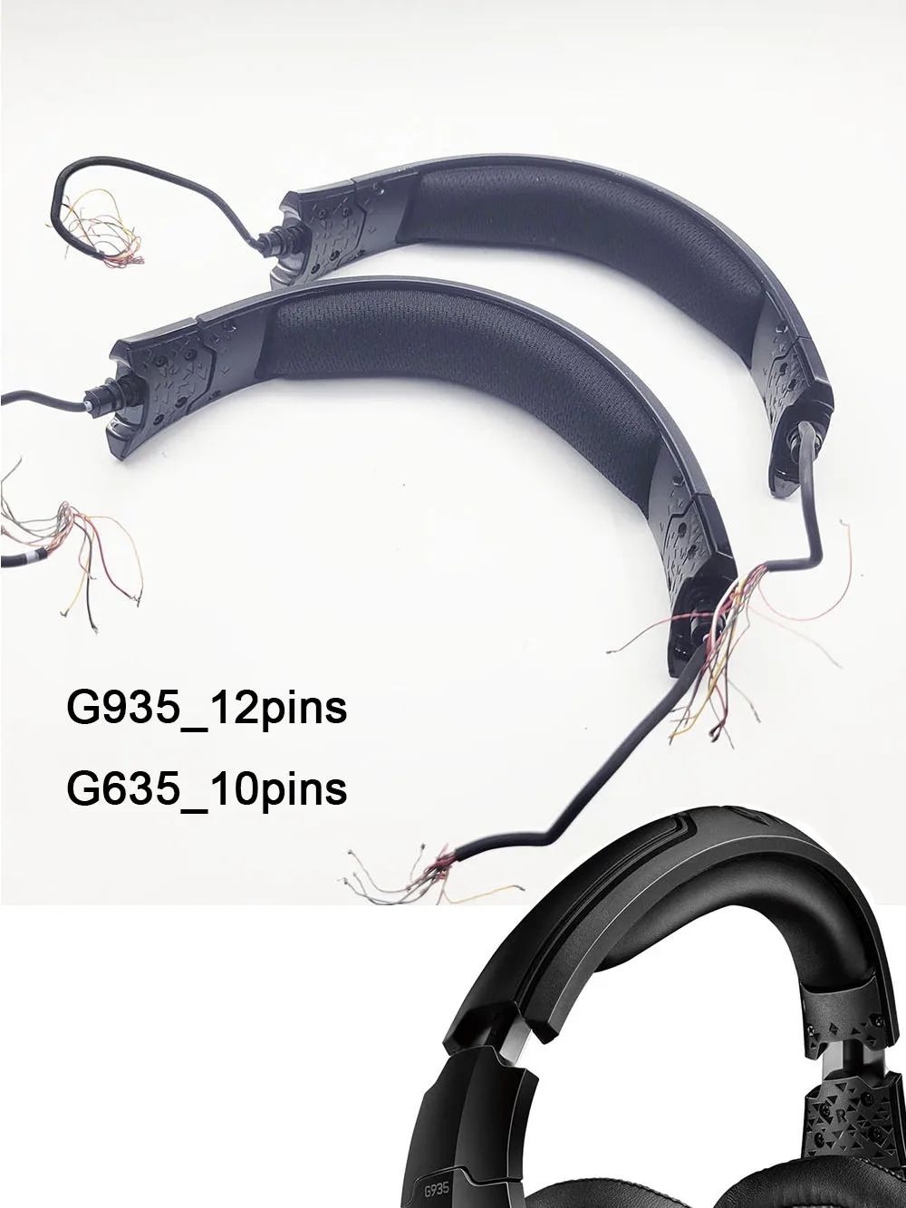Replacement Headband Cushion Assembly For LogitechG935 G635 Gaming Headsets, Slighly Used Parts