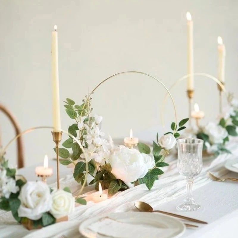 10Pcs Metal Floral Hoop Rings DIY Macrame Hanging Crafts Wedding Table Centerpieces Decoration Christmas Flower Wreath Garland