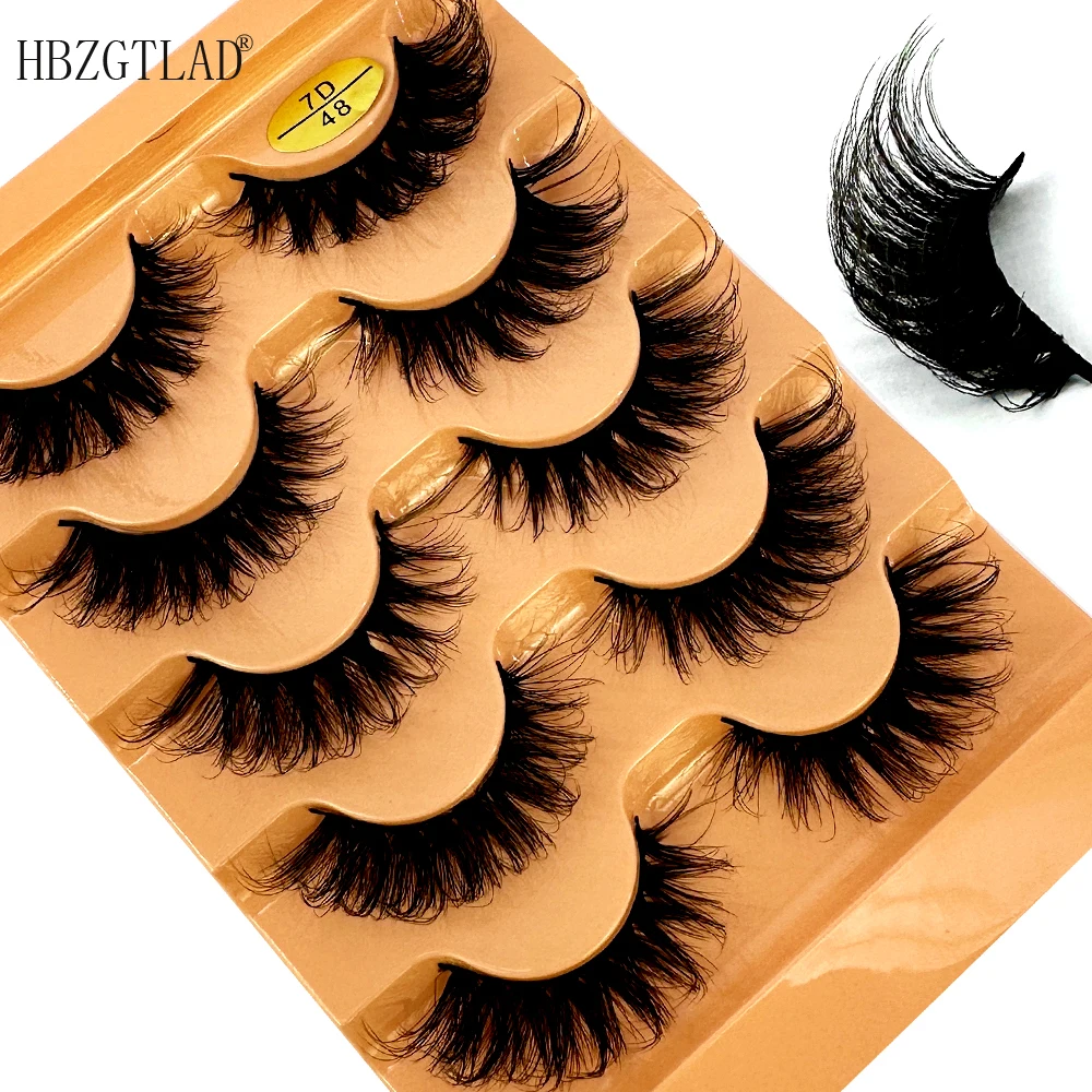 Katzenaugen-Wimpern, 3D, natürliche falsche Wimpern, D-Locken, flauschig, weich, Kreuz, 5 Paar, Manga-Wimpern, Wispy, natürliche Wimpernverlängerung, Make-up – Detail 22