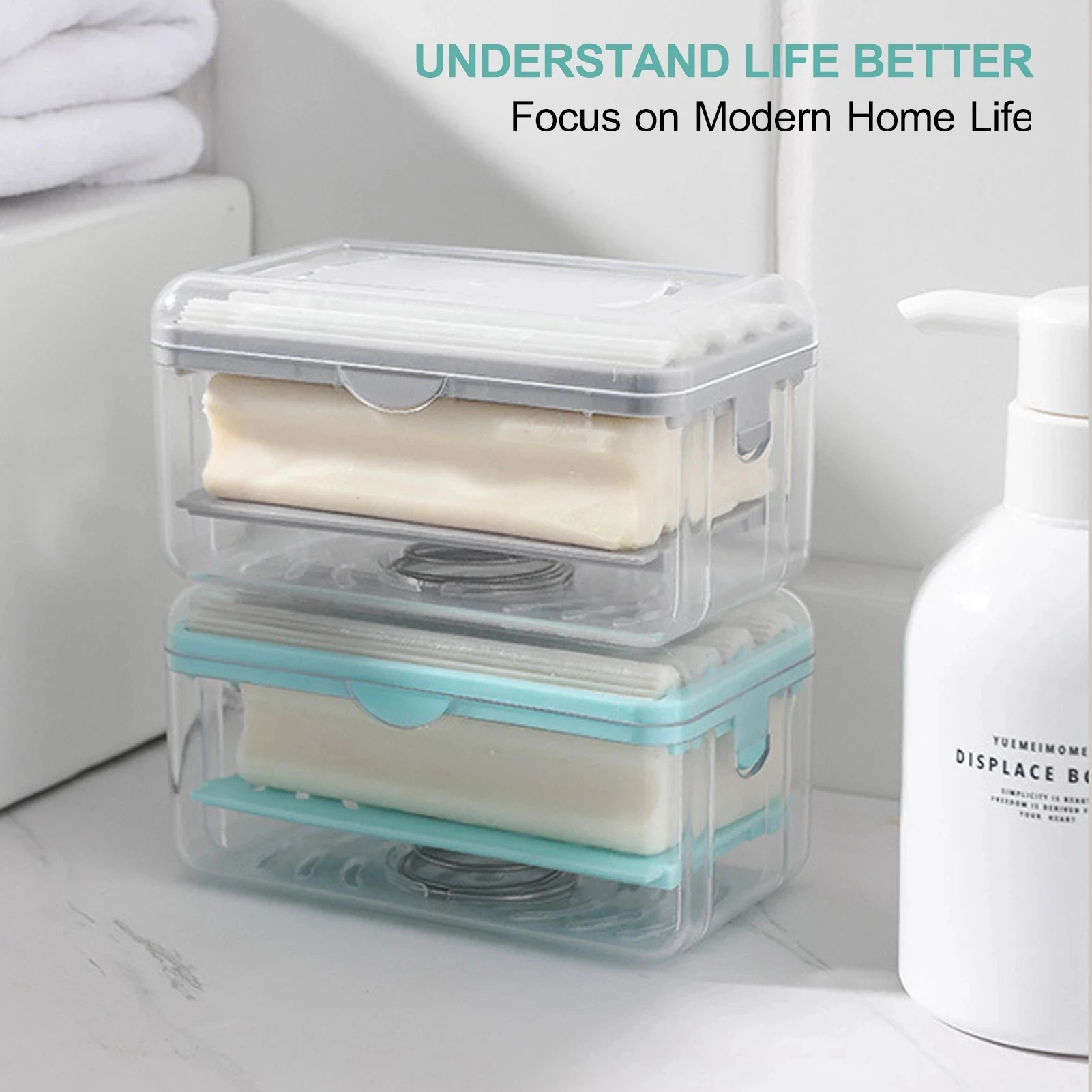 Creative Roller Type Soap Box For Bathroom Shower Rub-free Soap Box with Sponge Rollers Plastic Soap Drain Storage Container