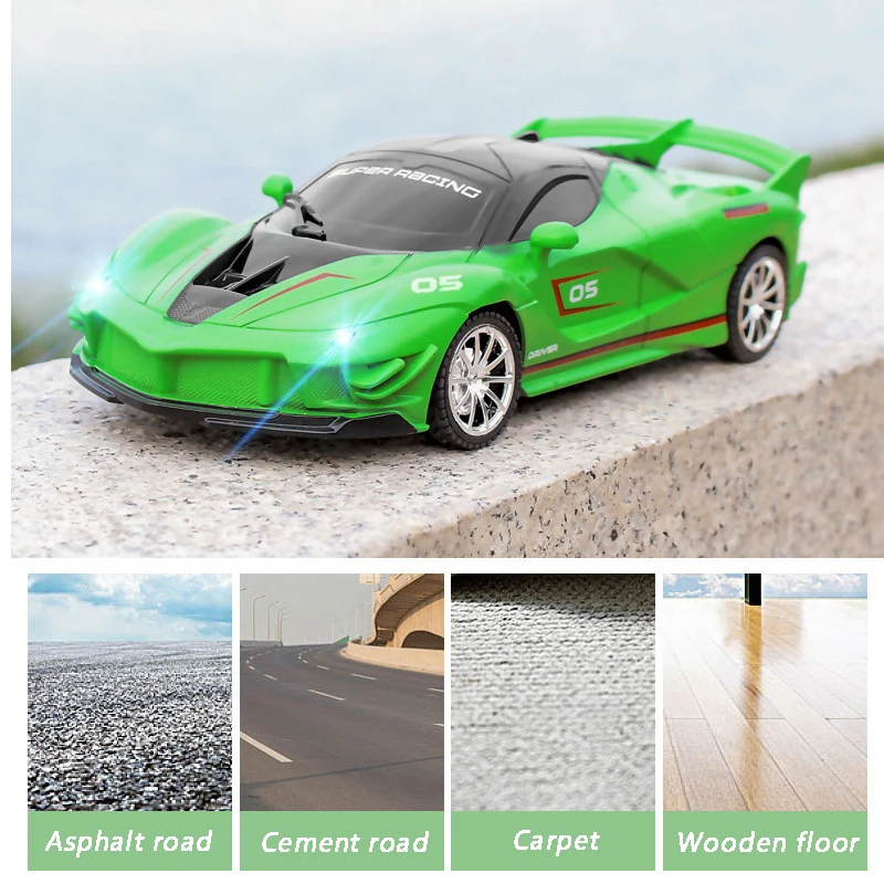 1:18充電式rcカー,15km/h,2.4g,男の子と女の子のためのLEDライト