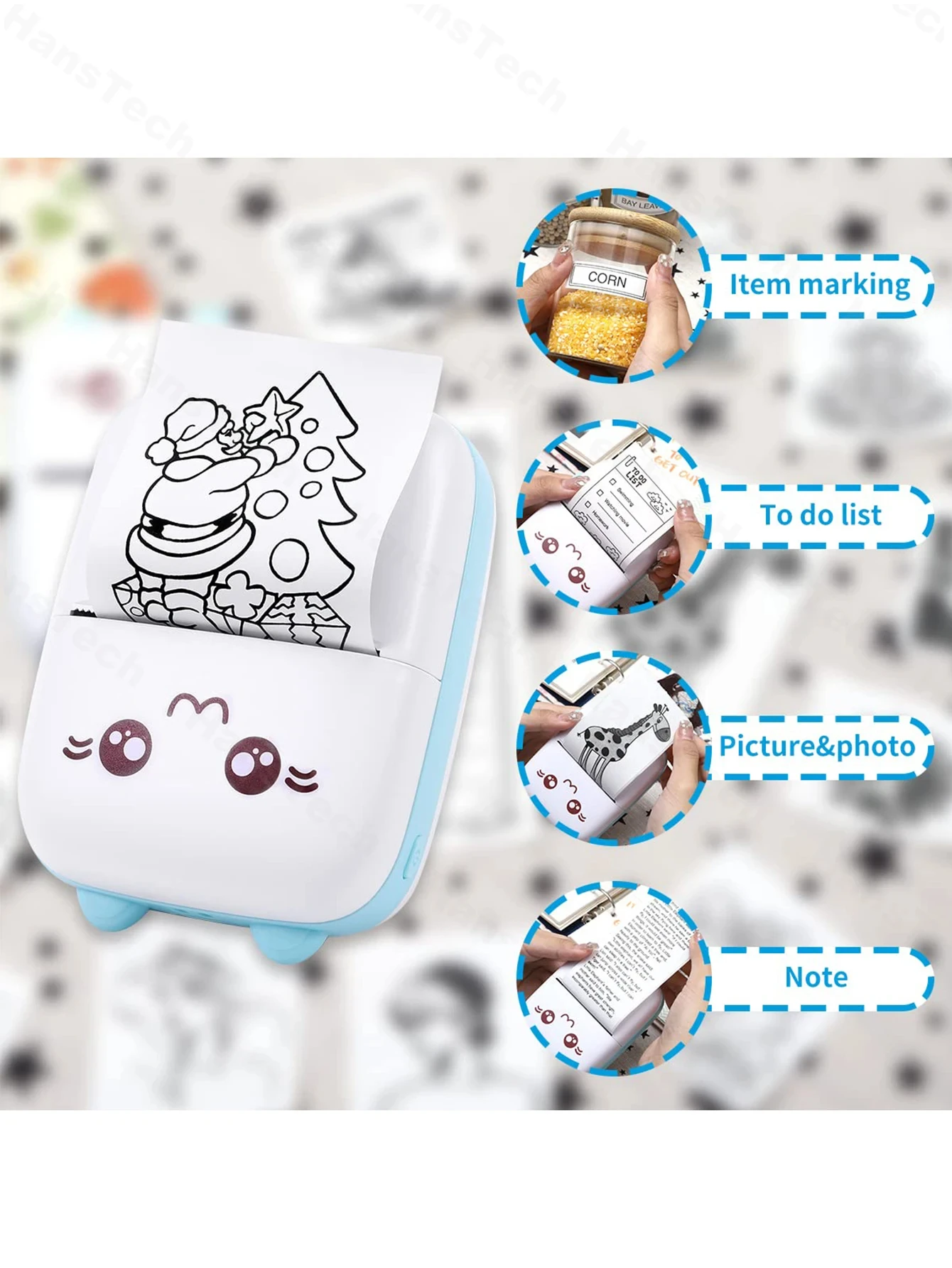 Peripage Poooli Papeang 프린터용 자체 접착 스티커 라벨 용지, 휴대폰 사진 Papie용 투명 인쇄 용지