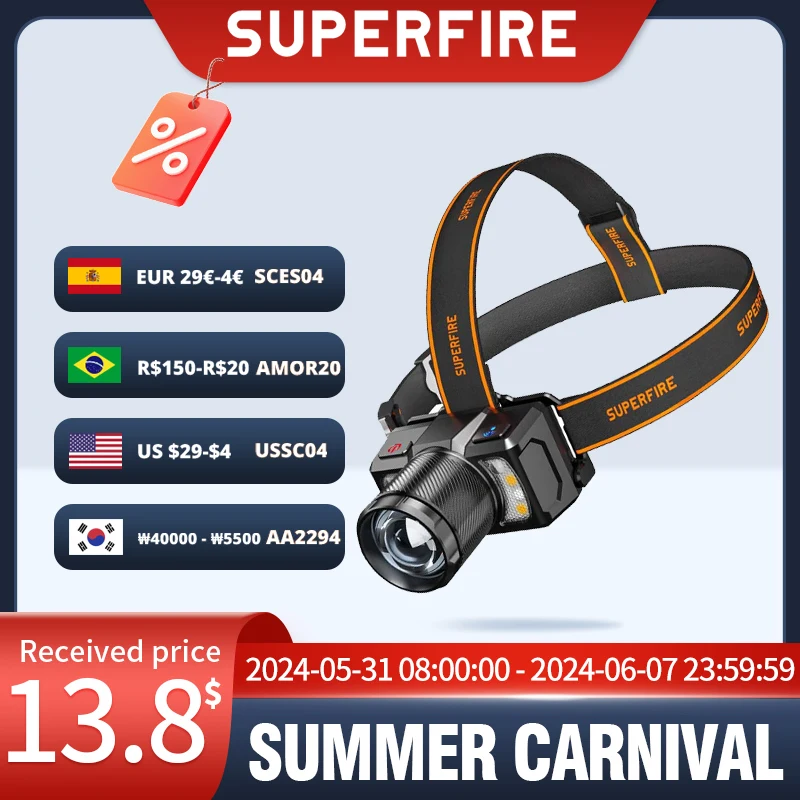 SUPERFIRE HL25-A мощная фонарь