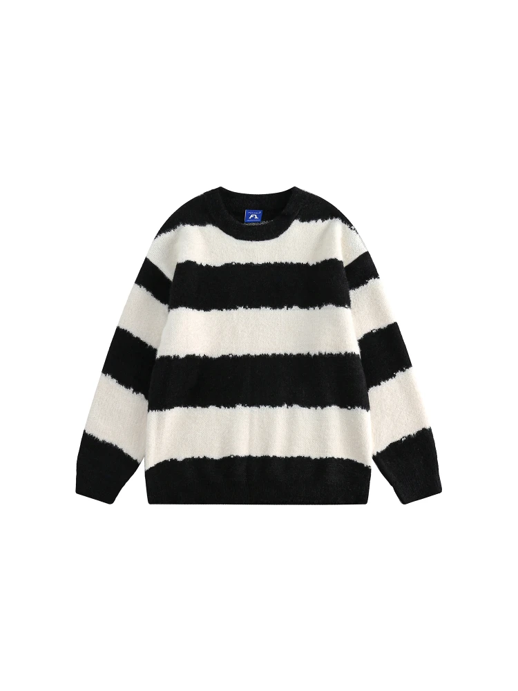 Pullover Sweater Men's Striped round Neck Fashion Color Matching Couple's Autumn and Winter New Fashion Casual Inner Versatile