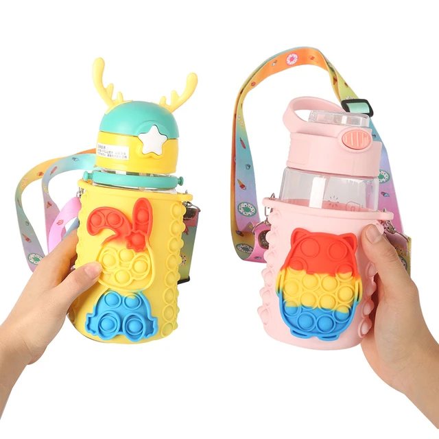 Cap Set Pop It Fidget Toys Pencil Holder Case Antistress Bubble Squeeze