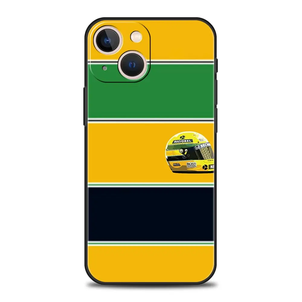 Ayrton Senna F1 Soft Black Phone Case Cover
