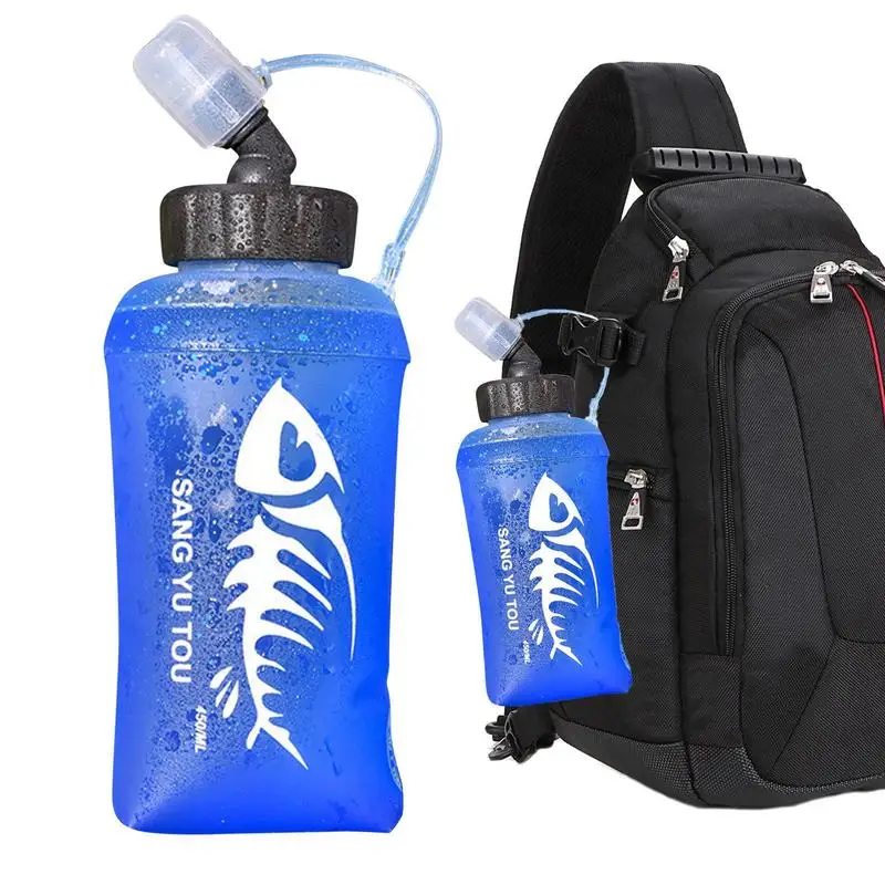 

450/500ml Foldable Soft Water Bag Portable Collapsible Silicone Water Bottle TPU BPA Free for Running Climbing Camping Travel