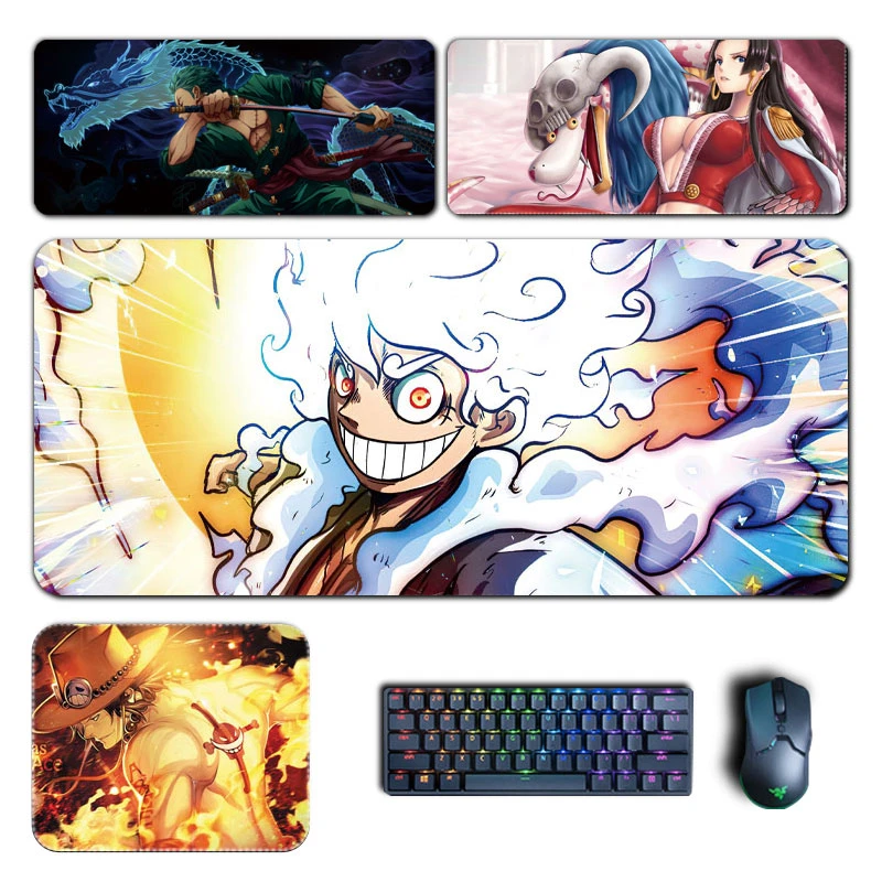 Anime Large Mouse Pads Zoro Luffy Ace Hancock Nico Robin Manga Mousepad ...