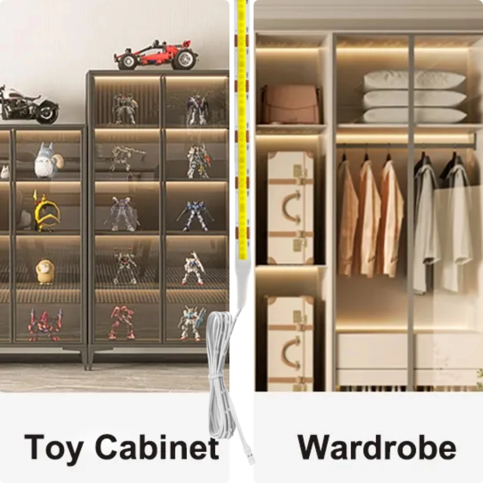12V 320LEDs/M Under Cabinet LED Strip Penetrable Wood Hand Sensor Touch Dimmer Shelf Closet Showcase COB Backlight LED Light led motion sensor light led strip light led cabinet light under cabinet light cabinet lights led cabinet lights