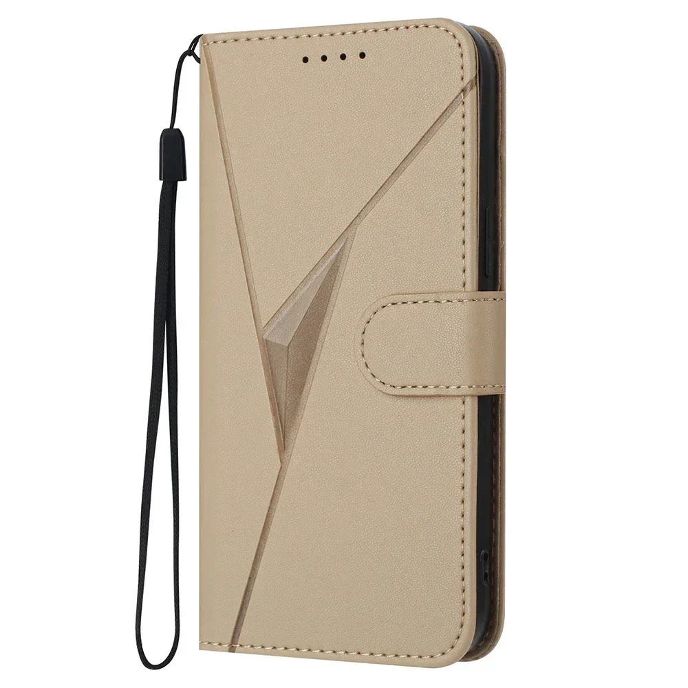 Leather Flip Wallet Phone Case with Card Slot & Book Strap
