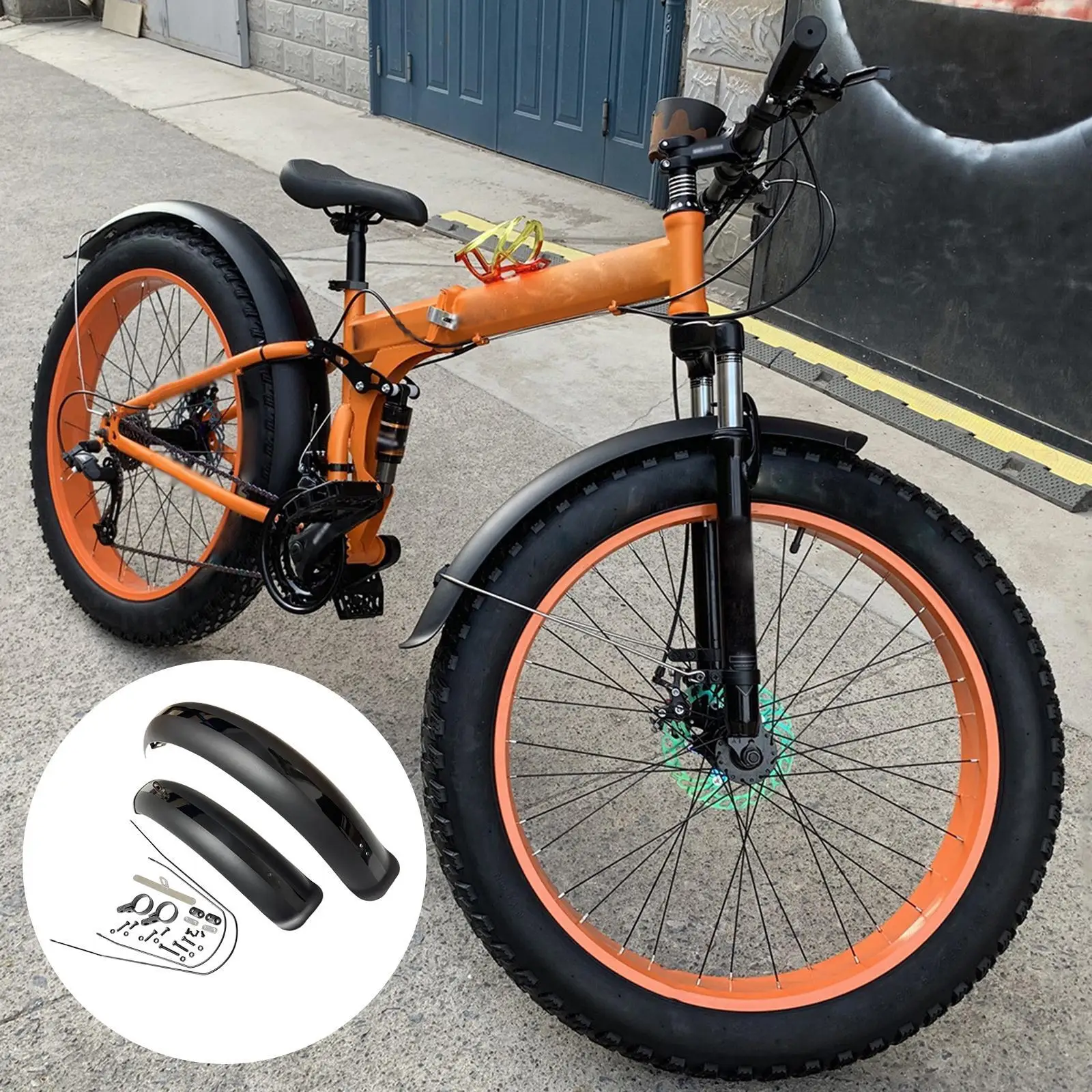 Bike Fenders Fat Tire Mud Guards 26/20" x4.0 Fender Set Mudguards For BMX Folding Snow E-Bike Bicycle MTB Cycling Accessories 1 Pair bicycle fender