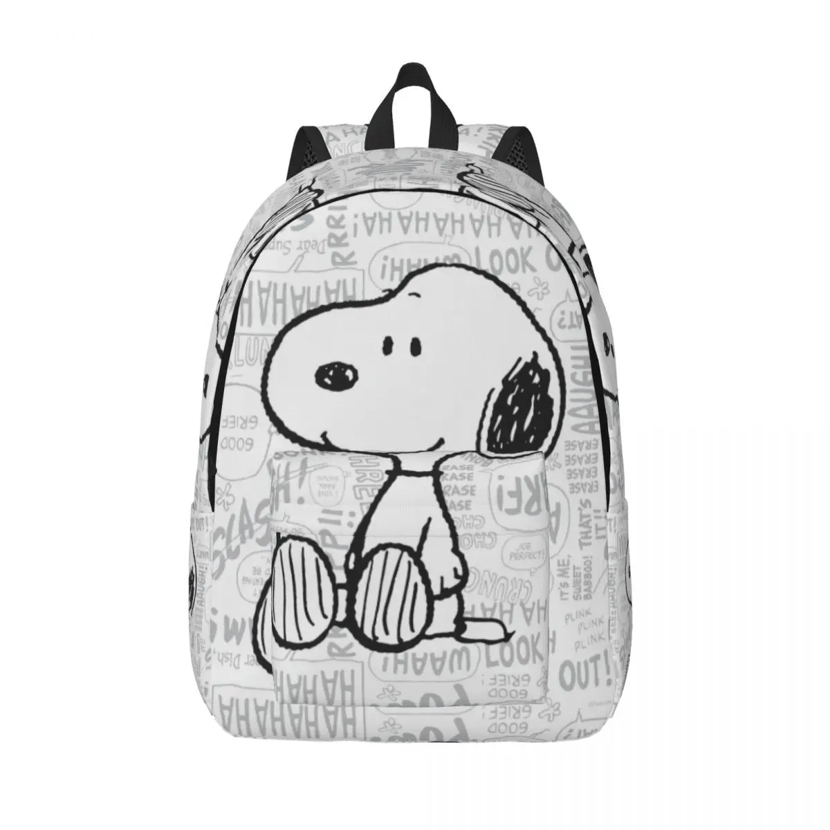 thumbnail image 1 of Custom Snoopys On Black White Comics Disney Canvas Backpack Peanuts School College Travel Bags Bookbag Fits 15 Inch Laptop, 1 of 4