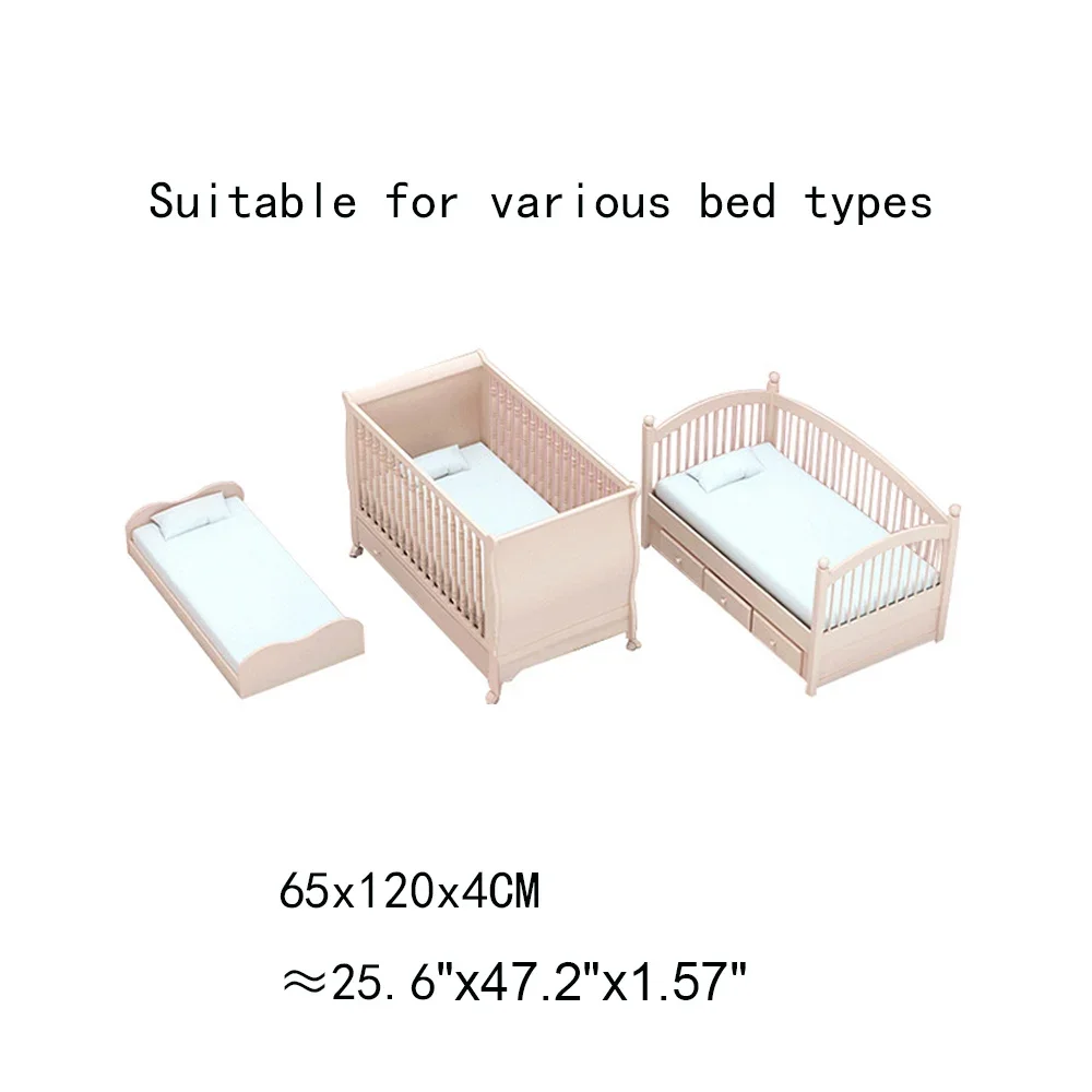 Baby Bed Mattress Pad 65x120CM 4CM Thick Crib Bedding Set Breathable Boys Girls Cartoon Cot Mattress Cover Warm Bedding Sheet