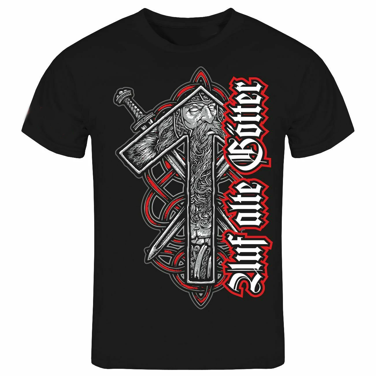 Nordic Vikings Odin Runes Graphic T-Shirt - 100% Cotton Casual Short Sleeve O-Neck Top, Sizes S-3XL