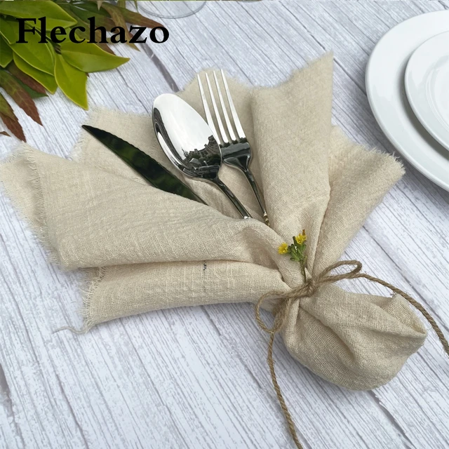 Serviettes De Table En Tissu Blanc, 12 Pièces, Pour Dîner, Mariage,  Restaurant, Maison, En Coton Et Lin, 4 Tailles - Serviettes De Table -  AliExpress