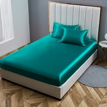 Luxury Queen Size Bed Sheets Set King High Quality Fitted Sheet Flat Sheet Pillowcase Solid Bed Set Bedsheet Sets - Image 4