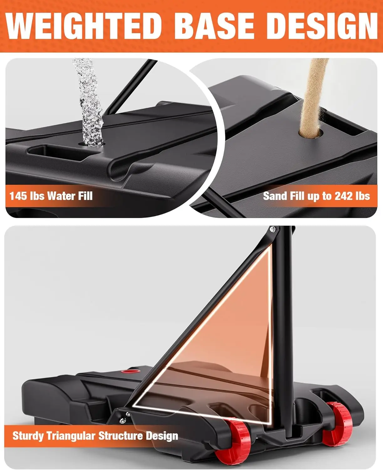 Adjustable Portable LED Basketball Hoop 6