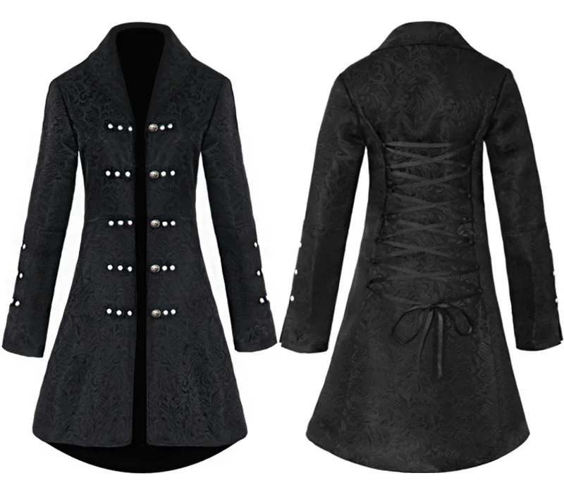 

Medieval Vintage Clothing Women's Jacquard Long Coat