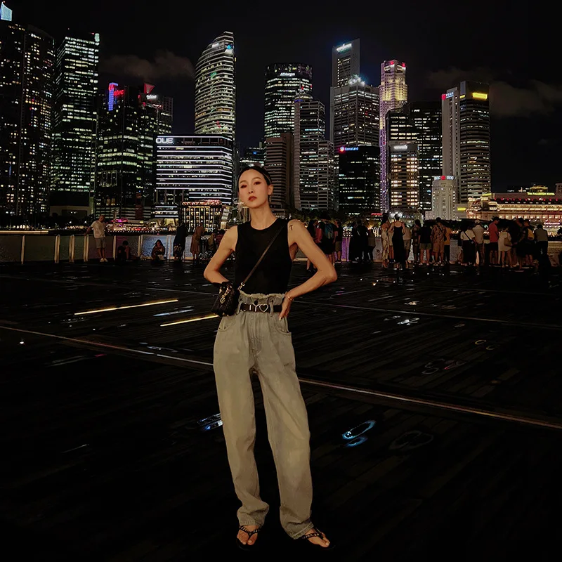 

23ss Rick Jeans Y2k Streetwear Women Baggy Pants Fashion RO Owens Fashion Vintage New Products High Quality