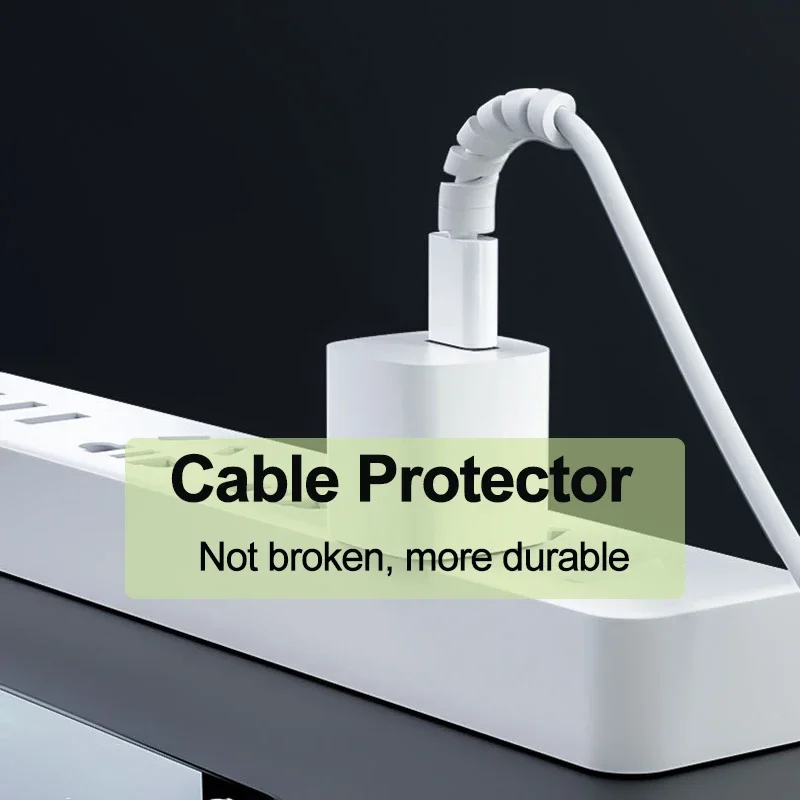 10pcs Charging Cable Protector Universal Silicone Data Cable Spiral Winder Wire Cord Organizer for Iphone Type C Usb Line