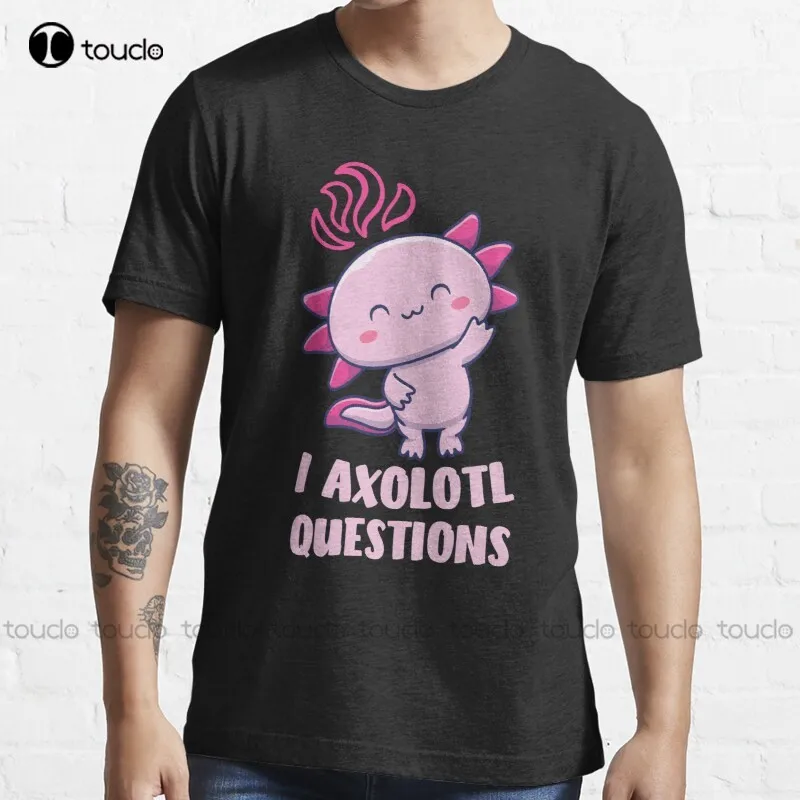 

Новинка I Axolotl вопросы 12 футболка хлопковая Футболка Рубашки для подростков унисекс