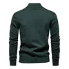 Mens Cotton Sweaters With Stand Collars Casual Half Zip Solid Color Pullovers High Quality Mens Knitted Turtleneck Sweaters 2
