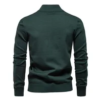 Mens Cotton Sweaters With Stand Collars Casual Half Zip Solid Color Pullovers High Quality Mens Knitted Turtleneck Sweaters 2