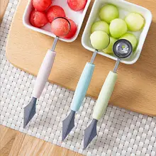 

2 in1 Dual-head Stainless Steel Carving Knife Fruit Watermelon Ice Cream Baller Scoop Stacks Spoon Home Kitchen Accessories