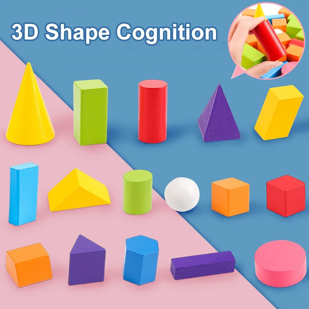Children Three-dimensional Geometry Building Blocks Teaching Aids Kids Toys Gifts Early Learning Shape Mathematics Teaching Aids