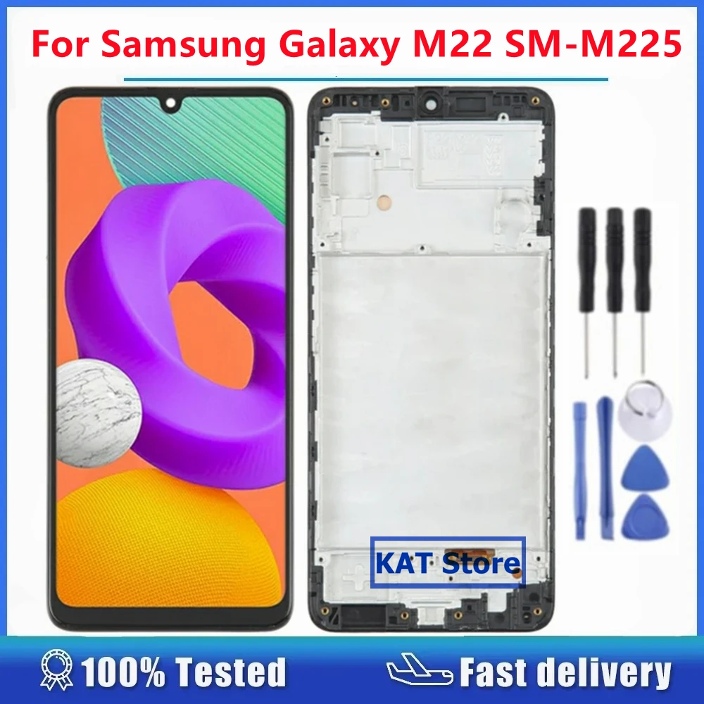 

ЖК-экран с дигитайзером в сборе и рамкой для Samsung Galaxy M22