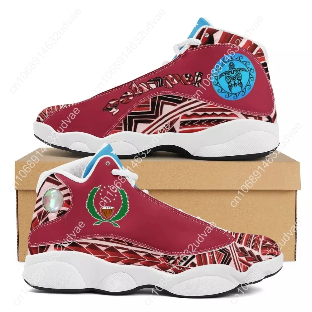 Brand New Blue Polynesian Samoa Tribal Style Running Shoes Custom Ball Sports Team Logo Men's Basketball Sports Shoes