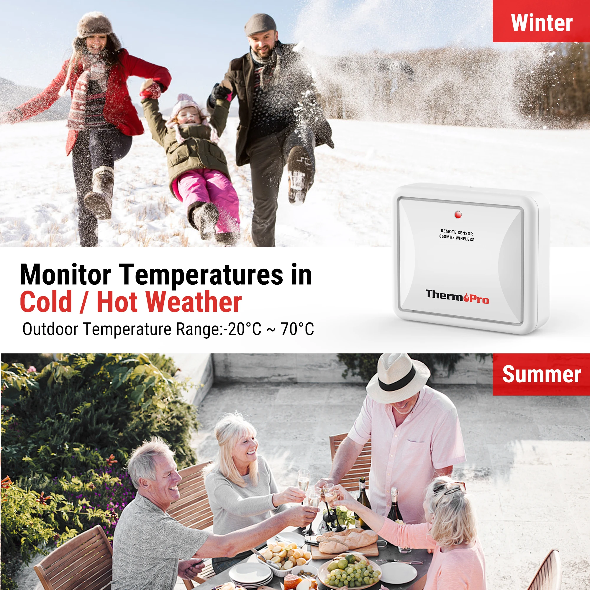 รูปสินค้า เซ็นเซอร์วัดอุณหภูมิ Thermopro 868MHz สำหรับเครื่องวัดอุณหภูมิ