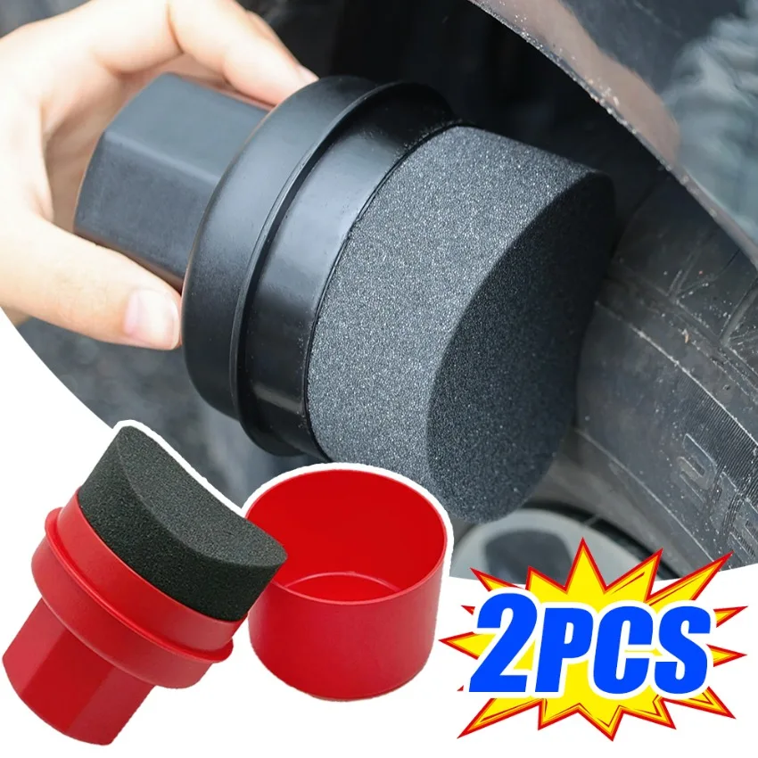 

Car Wax Applicator Pad Auto Tire Waxing Sponge Brush with Lid Curved Tire Contour Cleaning Polishing High Density Sponge Brushes